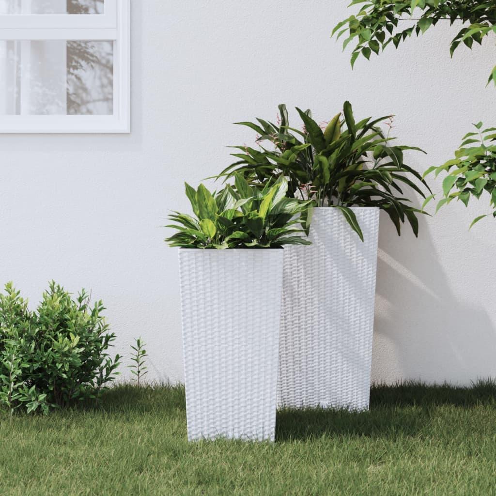 Plantekrukke 11/26,5 l udtagelig indsats PP rattanlook hvid billede