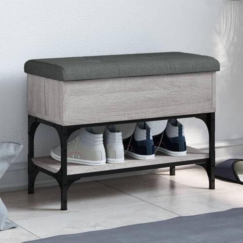 Skobænk 62x32x45 cm konstrueret træ grå sonoma-eg