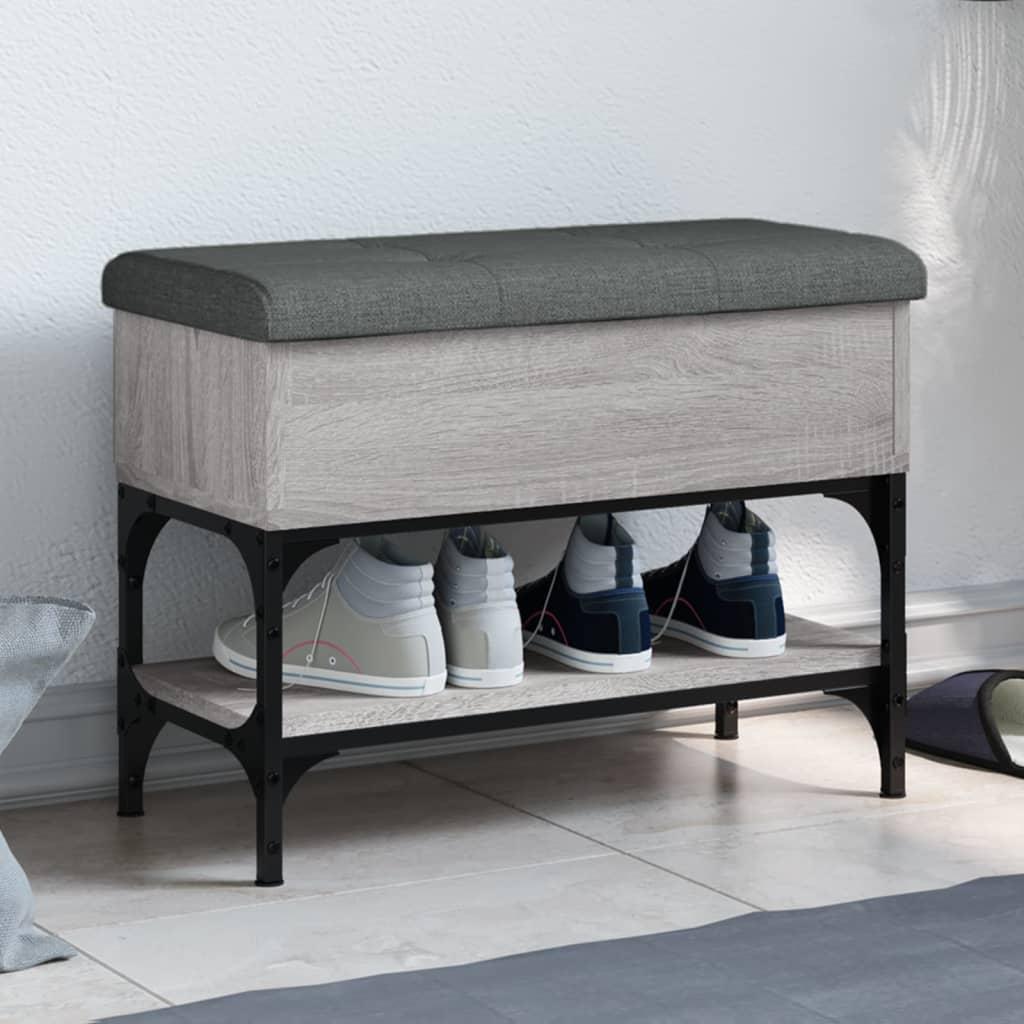 Skobænk 62x32x45 cm konstrueret træ grå sonoma-eg