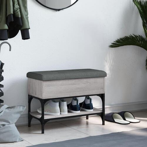 Skobænk 62x32x45 cm konstrueret træ grå sonoma-eg