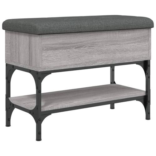 Skobænk 62x32x45 cm konstrueret træ grå sonoma-eg