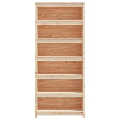 Bogreol 80x35x183 cm massivt fyrretræ