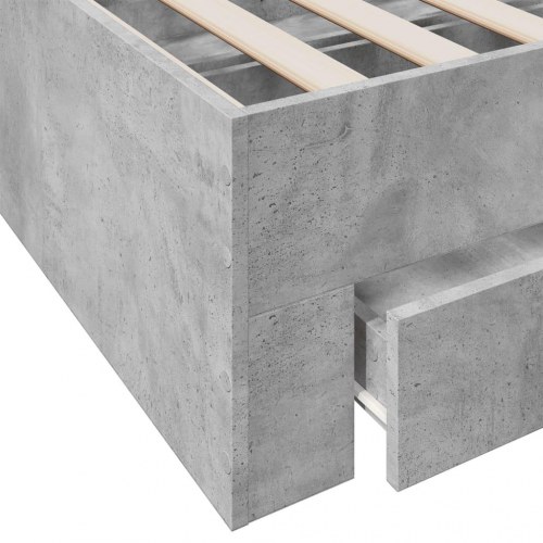 Sengeramme med 2 skuffer 100 x 200 cm - betongrå