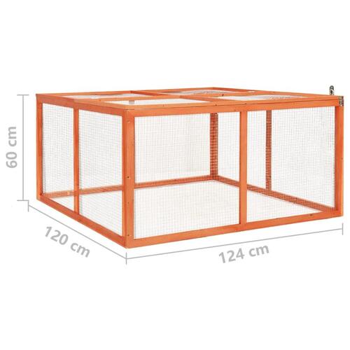 Kaninbur 124x120x60 cm massivt fyrretræ