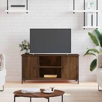 Tv-bord 100x40x50 cm konstrueret træ brun egetræsfarve
