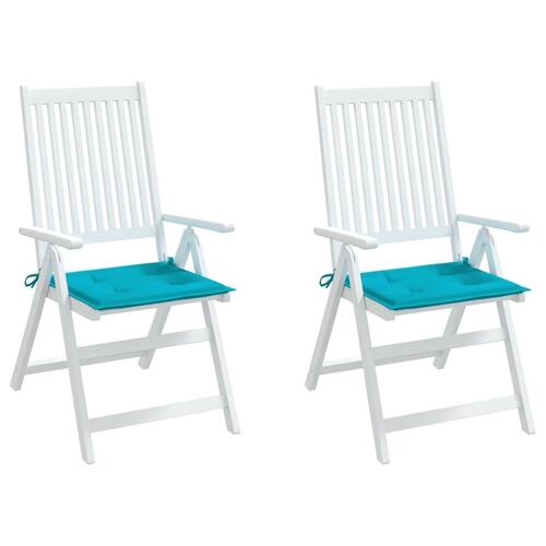 Hynder til havestol 2 stk. 50x50x4 cm stof turkis