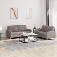 2 personers sofa med hynder stof gråbrun
