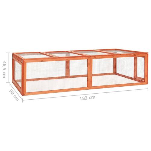 Kaninbur 183x90x46,5 cm massivt fyrretræ
