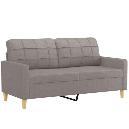 2 personers sofa med hynder stof gråbrun