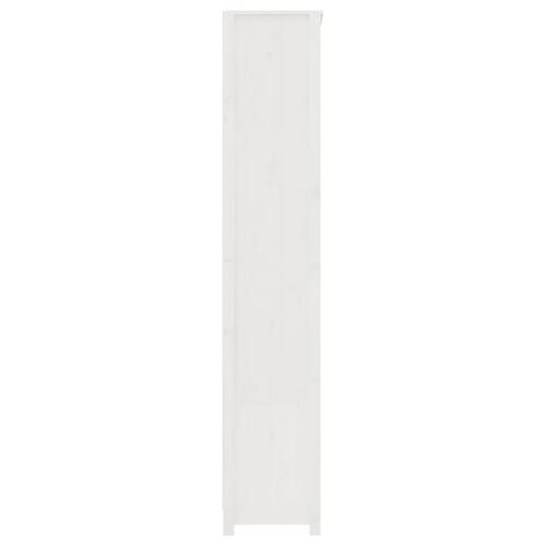Bogreol 80x35x183 cm massivt fyrretræ hvid