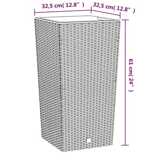 Plantekrukke 21/49 l udtagelig indsats PP rattanlook brun