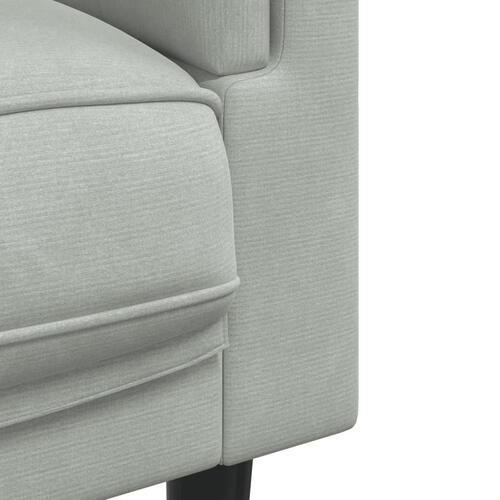 3 personers sofa med puder velour lysegrå