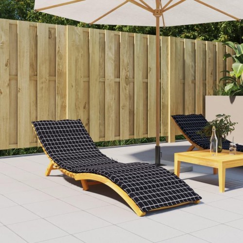 Hynde til liggestol i oxfordstof - ternet sort, 200 × 50 × 4 cm