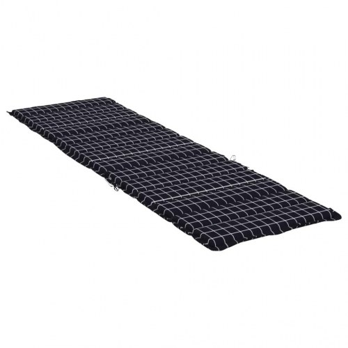 Hynde til liggestol i oxfordstof - ternet sort, 200 × 50 × 4 cm