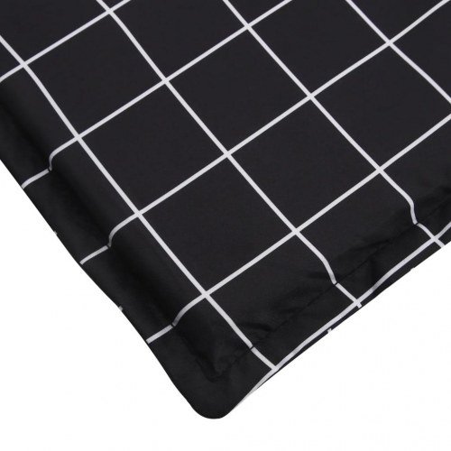 Hynde til liggestol i oxfordstof - ternet sort, 200 × 50 × 4 cm