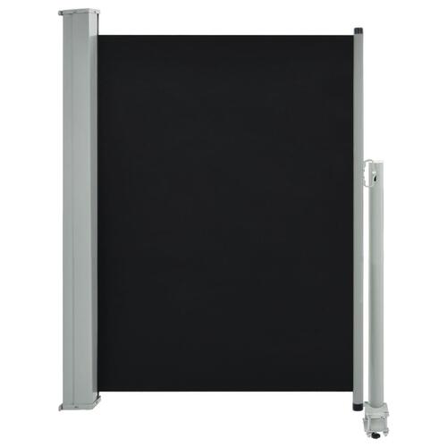 Sammenrullelig sidemarkise til terrassen 100 x 300 cm sort
