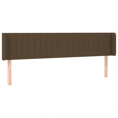 Sengegavl med LED-lys 183x16x78/88 cm - stof, mørkebrun