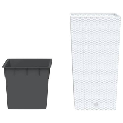 Plantekrukke 21/49 l udtagelig indsats PP rattanlook hvid