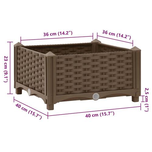 Højbed 40x40x23 cm polypropylen