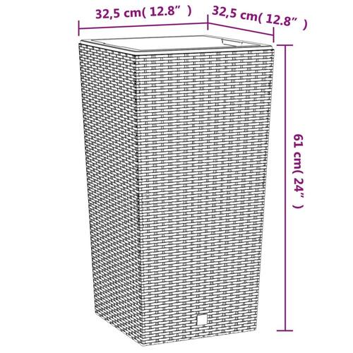 Plantekrukke 21/49 l udtagelig indsats PP rattanlook hvid