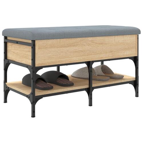 Skobænk 82x42x45 cm konstrueret træ sonoma-eg