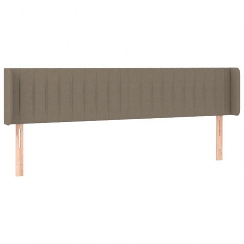 Sengegavl med LED-lys 183×16×78/88 cm - stof gråbrun