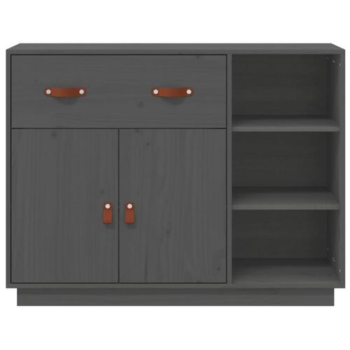 Skænk 98,5x40x75 cm massivt fyrretræ grå
