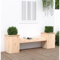 Bænk med plantekasser 184,5x39,5x56,5 cm massivt fyrretræ