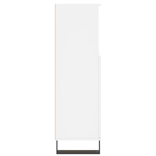 Badeværelsesskab 30x30x100 cm konstrueret træ hvid