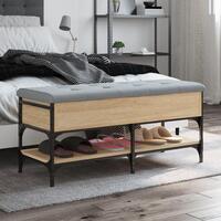 Skobænk 102x42x45 cm konstrueret træ sonoma-eg