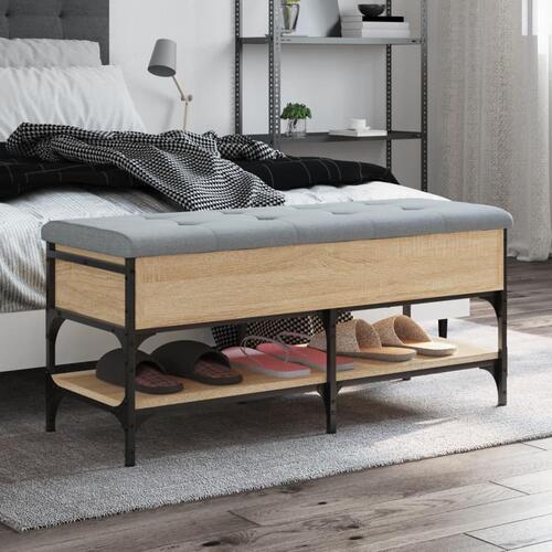 Skobænk 102x42x45 cm konstrueret træ sonoma-eg