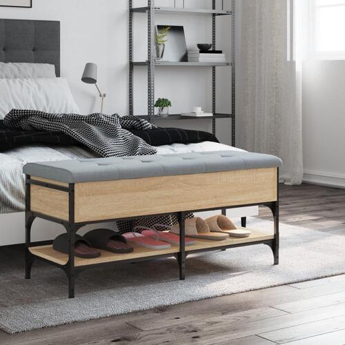 Skobænk 102x42x45 cm konstrueret træ sonoma-eg