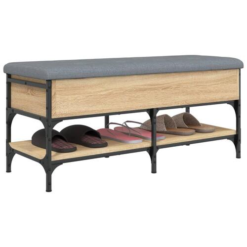 Skobænk 102x42x45 cm konstrueret træ sonoma-eg