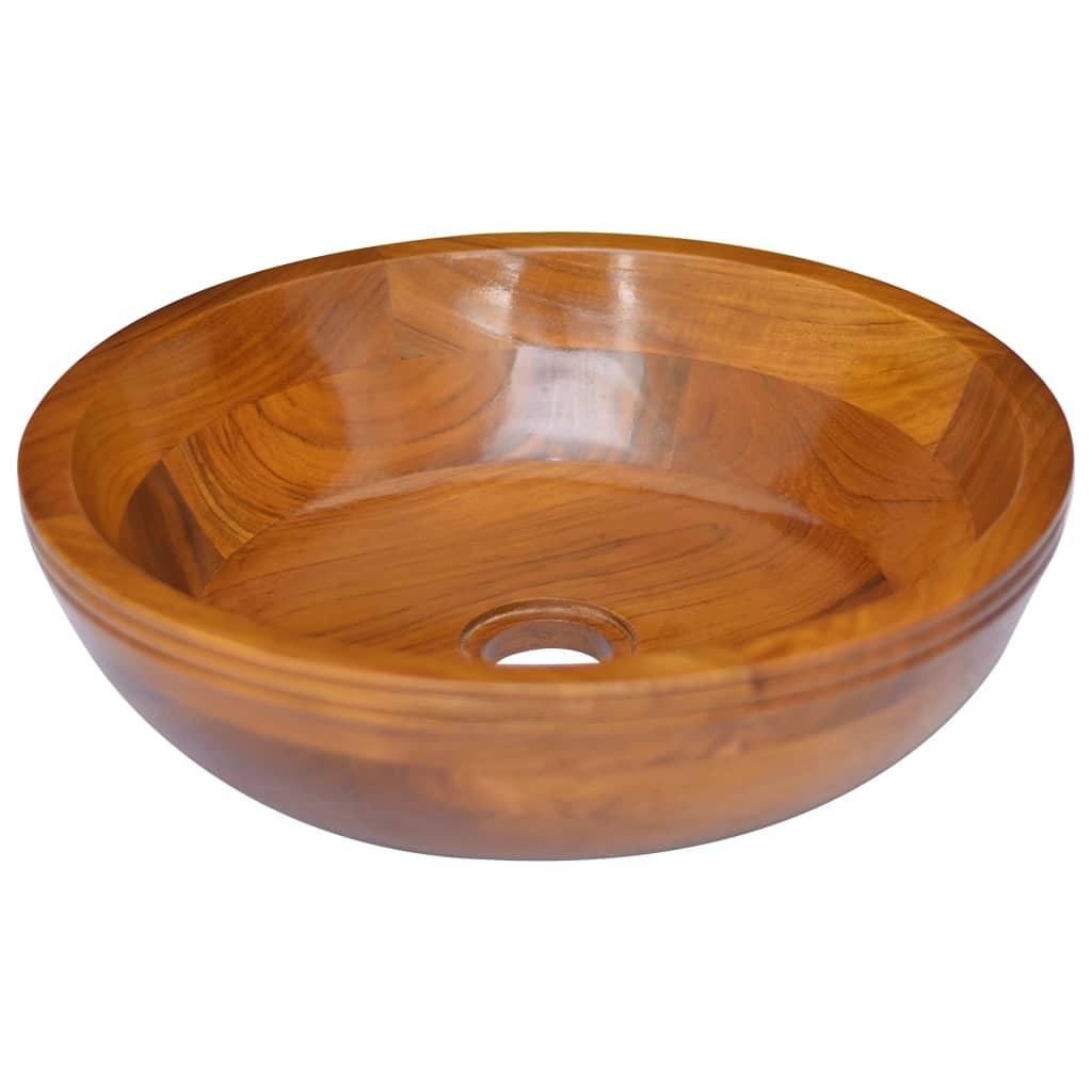 Håndvask Φ40x10 cm massivt teaktræ billede