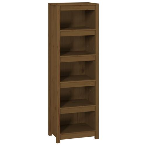 Bogreol 50x35x154 cm massivt fyrretræ gyldenbrun
