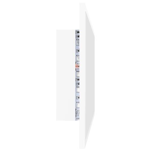 Badeværelsesspejl med LED-lys 80x8,5x37 cm akryl hvid