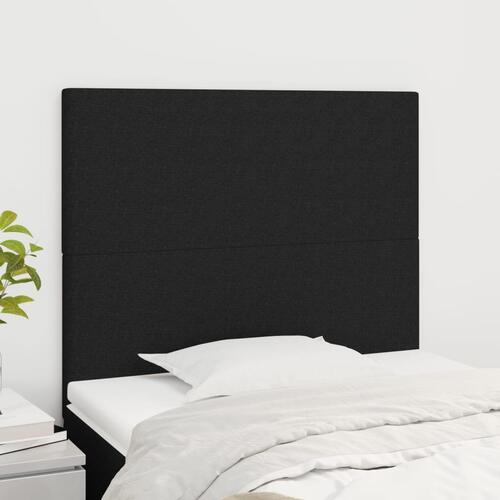 Sengegavle 2 stk. 80x5x78/88 cm stof sort