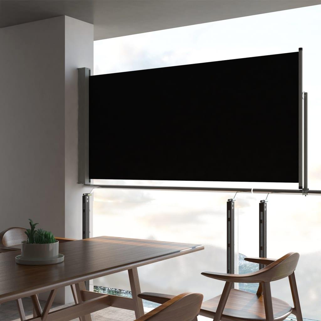 Sammenrullelig sidemarkise til terrassen 120 x 300 cm sort