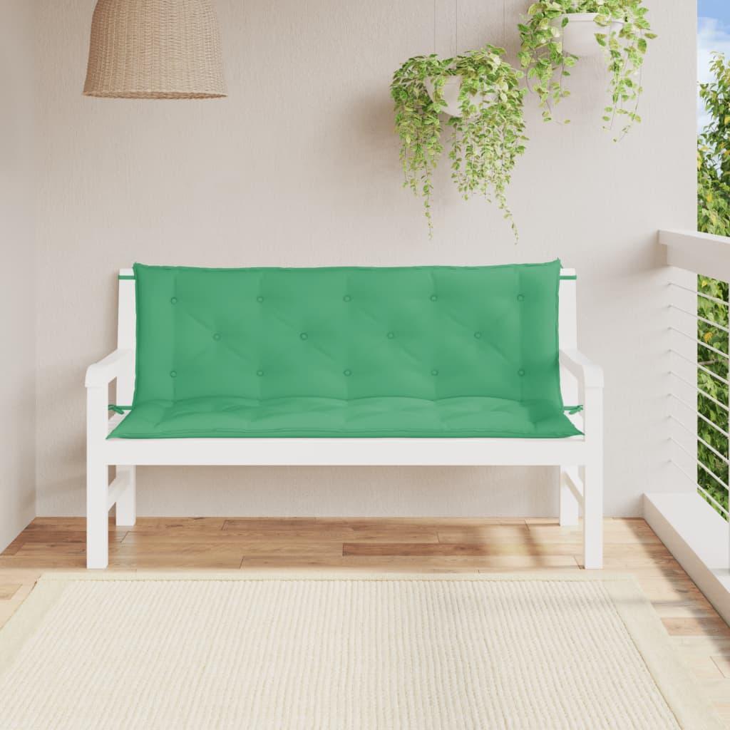 Hynder til havebænk 2 stk. 150x50x7 cm oxfordstof grøn