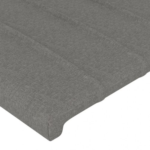 Sengegavl med LED-lys 203×16×78/88 cm - stof, mørkegrå