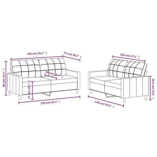 2 personers sofa med hynder stof cremefarvet