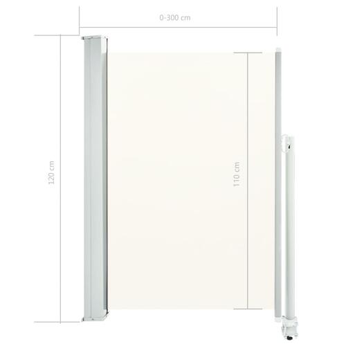 Sammenrullelig sidemarkise til terrassen 120 x 300 cm creme