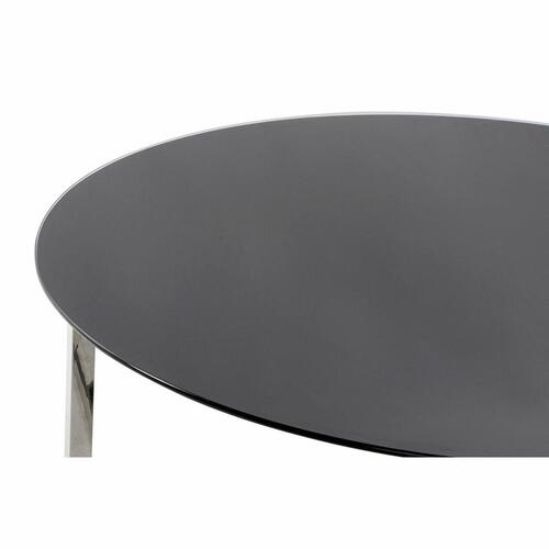 Sofabord Sort Sølvfarvet Krystal Stål Plastik 100 x 100 x 45 cm