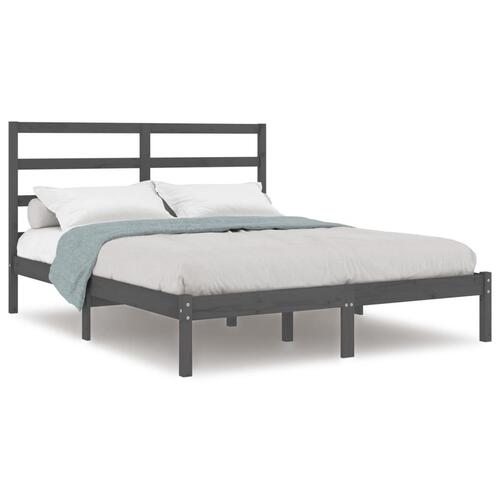 Sengeramme 120x190 cm Small Double massivt træ grå