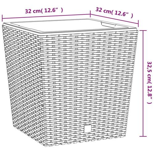 Plantekrukke 21/32 l udtagelig indsats PP rattanlook brun