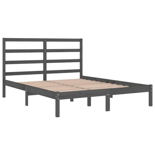 Sengeramme 120x190 cm Small Double massivt træ grå