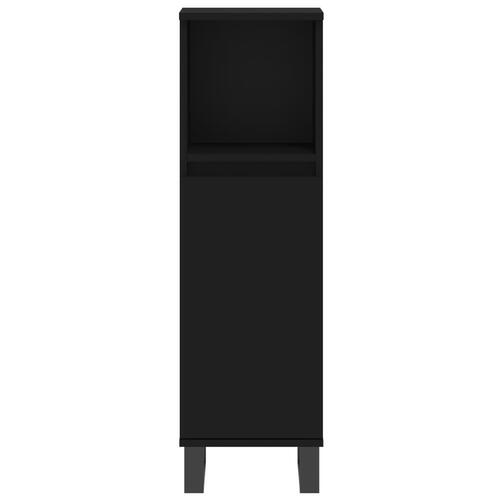 Badeværelsesskab 30x30x100 cm konstrueret træ sort
