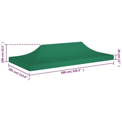 Tag til festtelt 6x3 m 270 g/m² grøn