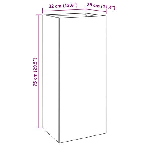 Plantekasse 32x29x75 cm cortenstål