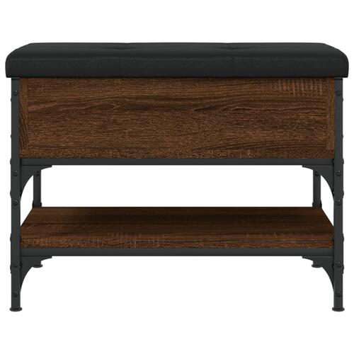 Skobænk 62x42x45 cm konstrueret træ brun egetræsfarve